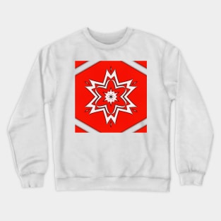 Bright Red Kaleidoscope Pattern (Seamless) 3 Crewneck Sweatshirt